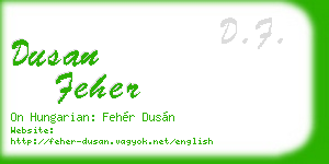 dusan feher business card