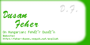 dusan feher business card